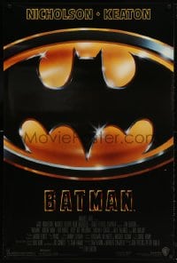 5t084 BATMAN style C 1sh 1989 directed by Tim Burton, cool image of Bat logo!