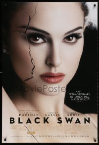 5t122 BLACK SWAN style F int'l DS 1sh 2010 image of cracked ballet dancer Natalie Portman!