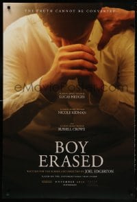 5t142 BOY ERASED teaser DS 1sh 2018 Joel Edgerton, Lucas Hedges in the title role, Kidman, Crowe!