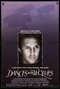 5t225 DANCES WITH WOLVES 1sh 1990 Kevin Costner directs & stars, image of buffalo!