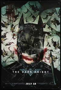 5t231 DARK KNIGHT wilding 1sh 2008 cool playing card montage of Christian Bale as Batman!