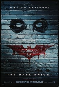 5t229 DARK KNIGHT teaser 1sh 2008 why so serious? graffiti image of the Joker's face, IMAX version!