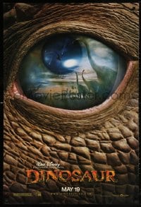 5t262 DINOSAUR teaser DS 1sh 2000 Disney, great image of prehistoric world in dinosaur eye!