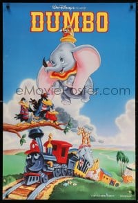 5t276 DUMBO DS 1sh R1990s Walt Disney circus elephant classic!