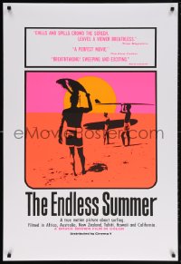 5t288 ENDLESS SUMMER 1sh R1990s iconic John Van Hamersveld art, Bruce Brown surfing classic!