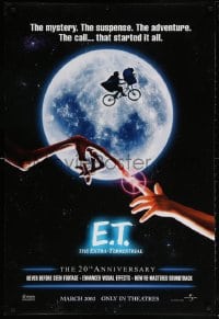 5t281 E.T. THE EXTRA TERRESTRIAL teaser DS 1sh R2002 Drew Barrymore, Spielberg, bike over the moon!