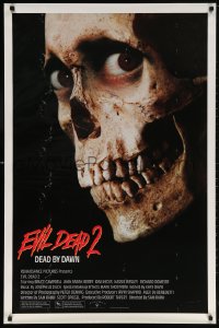 5t296 EVIL DEAD 2 1sh 1987 Sam Raimi, Bruce Campbell is Ash, Dead By Dawn, creepy skull!