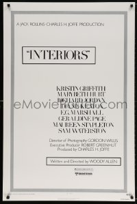 5t450 INTERIORS style A 1sh 1978 Diane Keaton, Mary Beth Hurt, directed by Woody Allen!