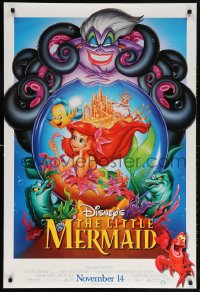 5t526 LITTLE MERMAID advance DS 1sh R1997 great images of Ariel & cast, Disney cartoon!