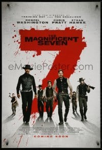 5t554 MAGNIFICENT SEVEN int'l advance DS 1sh 2016 Antoine Fuqua remake, Washington, Pratt and more!