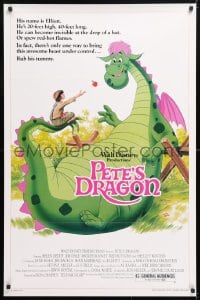 5t656 PETE'S DRAGON 1sh R1984 Walt Disney, colorful art of cast headshots & dragon by Paul Wenzel!
