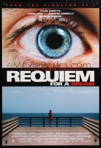5t712 REQUIEM FOR A DREAM DS 1sh 2000 addicts Jared Leto & Jennifer Connelly, cool eye image!