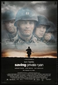 5t751 SAVING PRIVATE RYAN 1sh 1998 Spielberg, cast image of Tom Hanks, Tom Sizemore, Matt Damon!