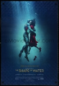 5t769 SHAPE OF WATER advance DS 1sh 2017 del Toro, image of Hawkins & Jones as the Amphibian Man!