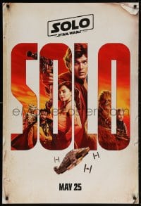 5t796 SOLO teaser DS 1sh 2018 A Star Wars Story, Ehrenreich, Clarke, Harrelson, art of top cast!
