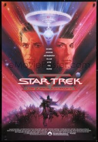 5t827 STAR TREK V advance 1sh 1989 The Final Frontier, art of William Shatner & Nimoy by Bob Peak!