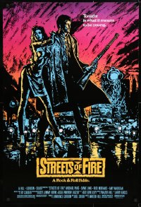 5t847 STREETS OF FIRE 1sh 1984 Walter Hill, Michael Pare, Diane Lane, artwork by Riehm, no borders!
