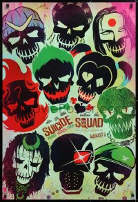 5t854 SUICIDE SQUAD teaser DS 1sh 2016 Smith, Leto as the Joker, Robbie, Kinnaman, cool art!