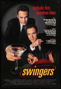 5t861 SWINGERS 1sh 1996 Vince Vaughn & Jon Favreau, sexy Heather Graham, cocktails first, reviews!