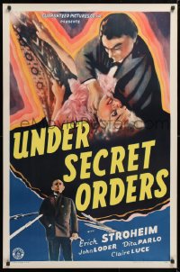 5t930 UNDER SECRET ORDERS 1sh 1943 Erich von Stroheim, gripping expose of a sinister spy ring!