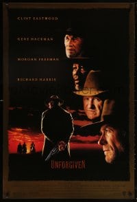 5t933 UNFORGIVEN DS 1sh 1992 gunslinger Clint Eastwood, Gene Hackman, Morgan Freeman, Harris!