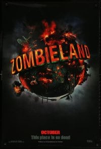5t998 ZOMBIELAND teaser 1sh 2009 Harrelson, Eisenberg, this place is so dead, wild image of Earth!