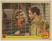5w220 ADVENTURES OF TARTU LC #8 1943 Valerie Hobson behind bars tells Robert Donat to run away!