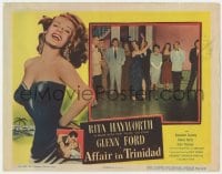 5w223 AFFAIR IN TRINIDAD LC 1952 great image of sexiest Rita Hayworth dancing for Glenn Ford!