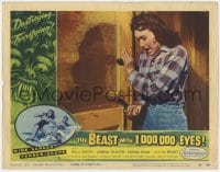 5w261 BEAST WITH 1,000,000 EYES LC #1 1955 c/u of Dona Cole screaming & holding door shut!