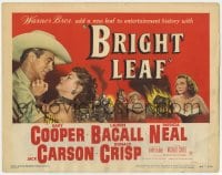 5w026 BRIGHT LEAF TC 1950 Gary Cooper & sexy Lauren Bacall, directed by Michael Curtiz!