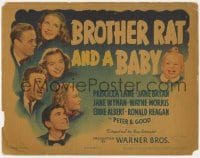 5w030 BROTHER RAT & A BABY TC 1940 Jane Wyman, Ronald Reagan, Priscilla Lane, Eddie Albert!