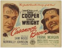 5w034 CASANOVA BROWN TC 1944 Gary Cooper loves Teresa Wright, great headshots of both of them!