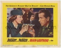 5w319 CHAIN LIGHTNING LC #5 1949 c/u of Humphrey Bogart drinking champagne with Eleanor Parker!