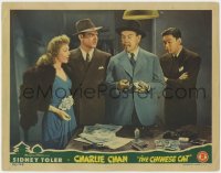 5w328 CHINESE CAT LC 1944 Benson Fong & others watch Sidney Toler as Charlie Chan w/ murder weapon!