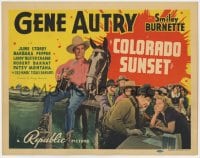 5w040 COLORADO SUNSET TC 1939 Gene Autry sitting on log by Champion & playing guitar, Smiley!