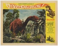 5w382 DINOSAURUS LC #4 1960 fun wacky image of little boy riding on neck of brontosaurus!