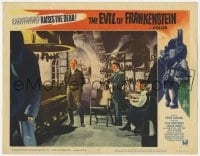 5w408 EVIL OF FRANKENSTEIN LC #4 1964 Peter Cushing with 3 men in his laboratory, Hammer horror!