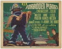 5w067 FORBIDDEN PLANET TC 1956 great artwork of Robby the Robot carrying Anne Francis, classic!