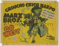 5w073 GO WEST TC 1940 best different art of cowboys Groucho, Chico & Harpo Marx by Al Hirschfeld!