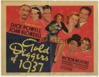 5w465 GOLD DIGGERS OF 1937 TC 1936 Busby Berkeley, art of sexy girl w/cash + star portraits, rare!