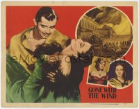 5w467 GONE WITH THE WIND LC #2 R1947 great art of Clark Gable & sexy Vivien Leigh + burning Atlanta!