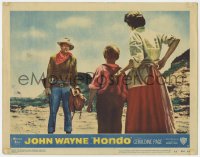 5w496 HONDO 3D LC #7 1953 John Wayne standing full-length with rifle by Geraldine Page & Aaker!