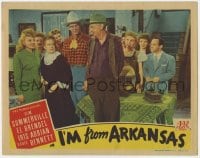 5w513 I'M FROM ARKANSAS LC 1944 Slim Summerville, Iris Adrian, Bruce Bennett& others by table!