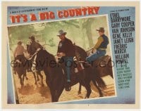 5w522 IT'S A BIG COUNTRY LC #5 1951 great image of Gary Cooper riding his horse by other cowboys!