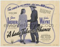 5w109 LADY TAKES A CHANCE TC R1950 Jean Arthur moves west and falls in love with John Wayne!
