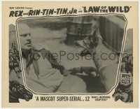 5w555 LAW OF THE WILD LC 1934 best close up of dog hero Rin Tin Tin snarling at bad guy!