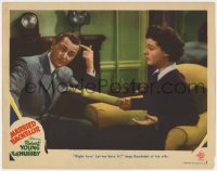 5w603 MARRIED BACHELOR LC 1941 Robert Young asking Ruth Hussey to hit him with a rolling pin!