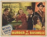 5w629 MURDER IS MY BUSINESS LC 1946 Hugh Beaumont as detective Michael Shane drinking at the bar!