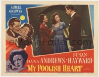5w632 MY FOOLISH HEART LC #2 1950 Susan Hayward glaring at Kent Smith, written by J.D. Salinger!
