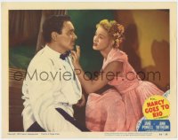 5w635 NANCY GOES TO RIO LC #7 1950 great close up of pretty Jane Powell & Barry Sullivan in tuxedo!
